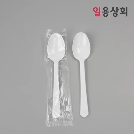 일회용 숟가락 CI 176mm 줄줄이 500개 백색