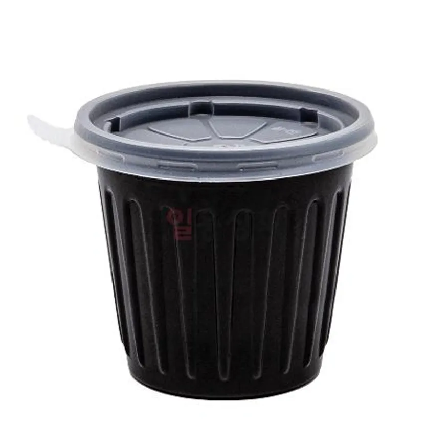 소스용기 JH 75파이 대 160ml 500세트 검정 이미지