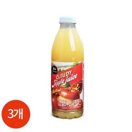ZU 클라우디 사과 착즙주스 1L X3개