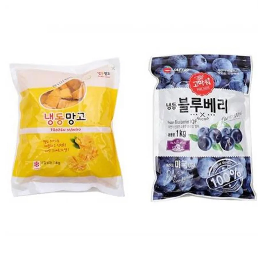 냉동과일 냉동망고 1kg + 냉동블루베리 1kg 업소용 이미지