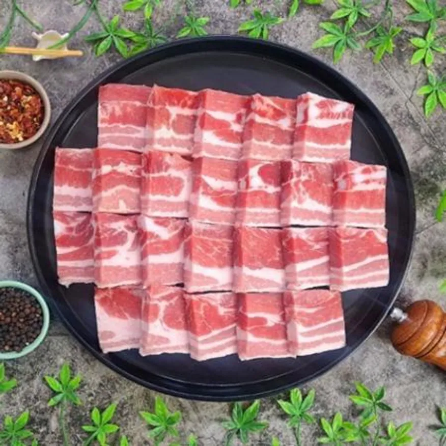 덴마크 삼겹살 구이용 1.5cm토막절단(불판) 2kg 업소용 이미지