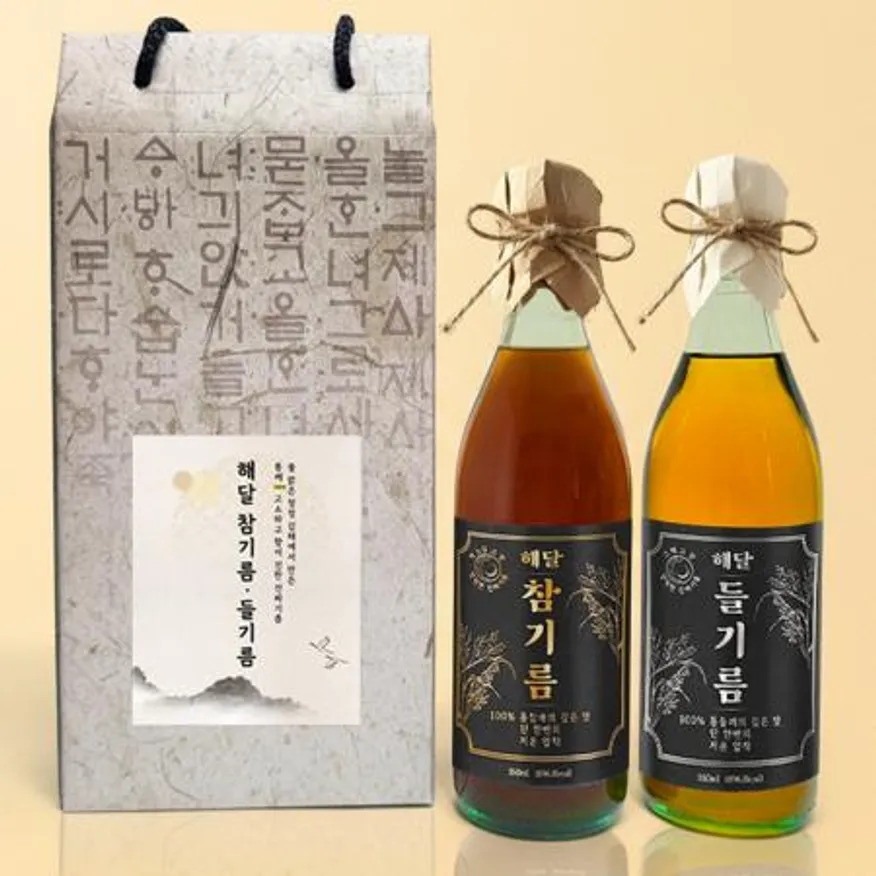저온압착 참기름+들기름 2구 업소용 이미지