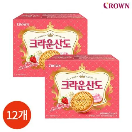 크라운산도 딸기 크림치즈 161g X12개