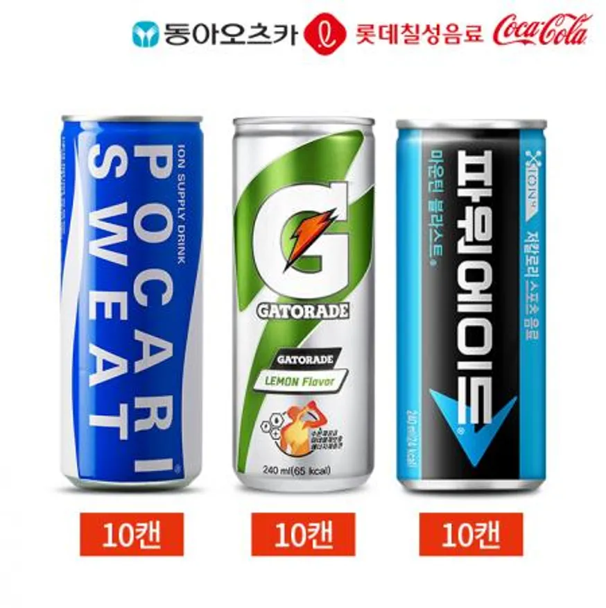 스포츠 에너지 음료 240ml 3종 30캔 세트 업소용 이미지