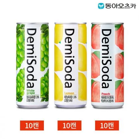 동아 데미소다 사과 레몬 피치 3종 250ml X30캔