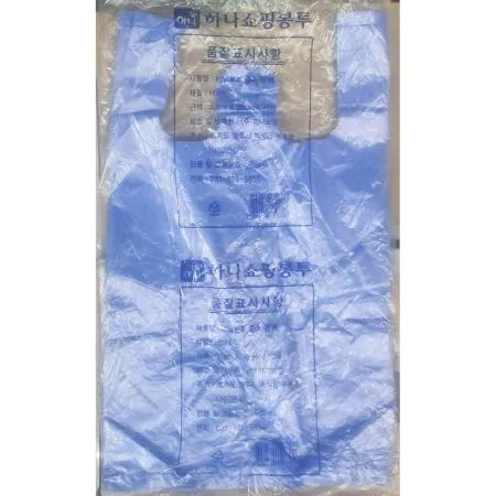 비닐쇼핑백 (하나 청백 33x38cm 70매) 업소용 이미지