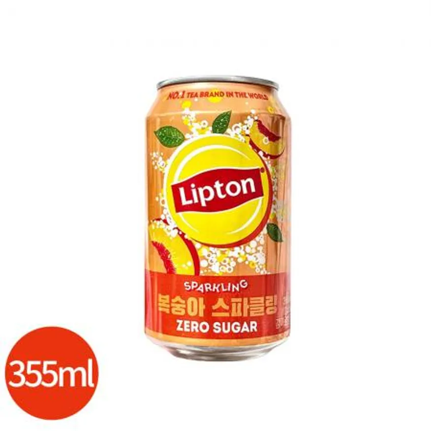 립톤 복숭아 스파클링 제로 355ml x 24개 업소용 이미지