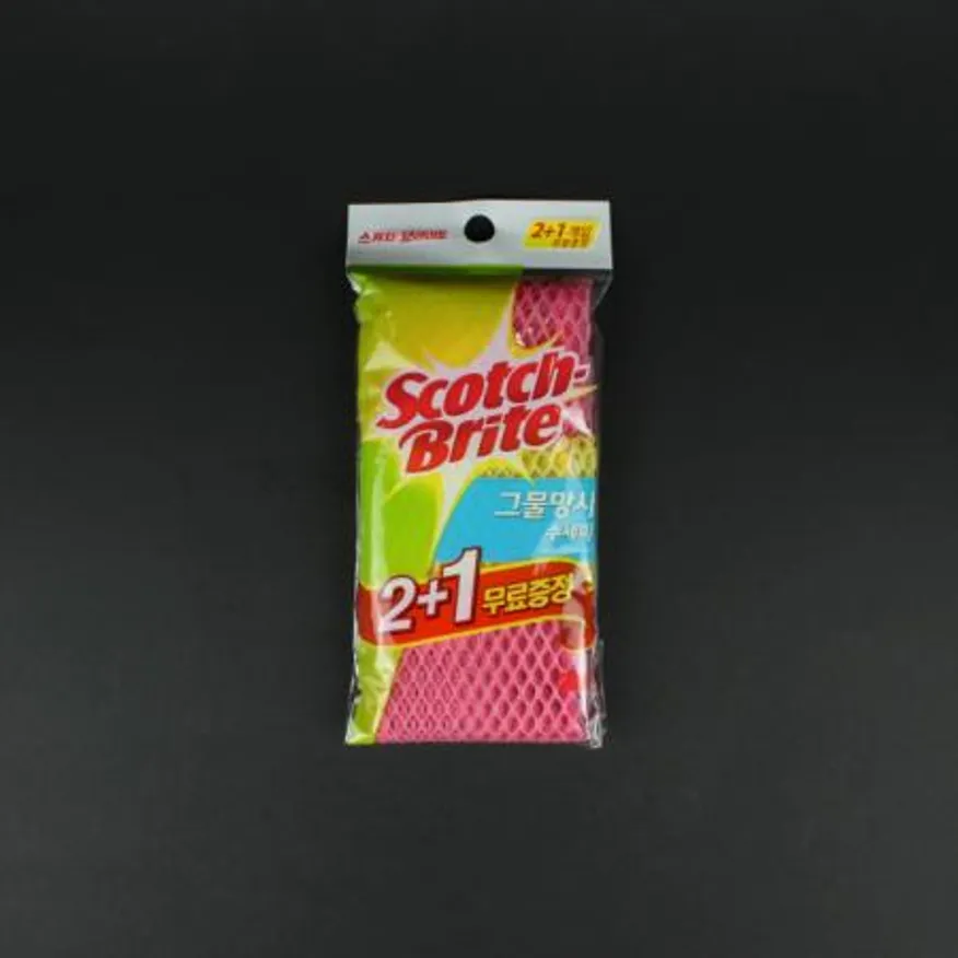 3M-그물망사 수세미 2+1개입 업소용 이미지