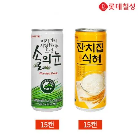 롯데칠성 솔의눈 잔치집 식혜 240ml 2종 30캔