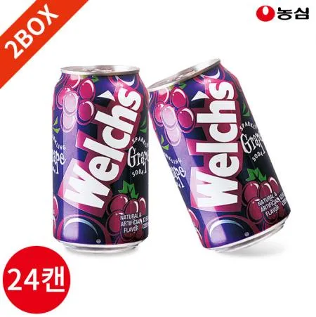 농심 웰치스 포도 묶음 355ml X24캔 2박스