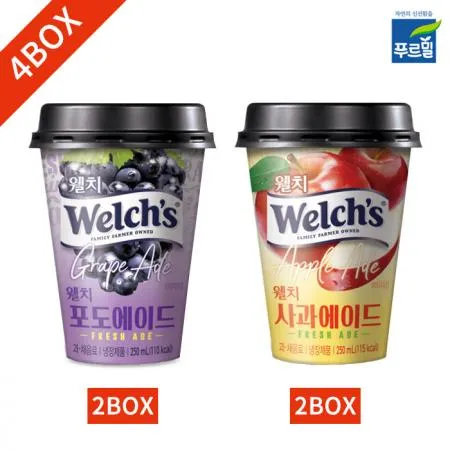 푸르밀 웰치스 포도 사과 250ml X10개 4박스