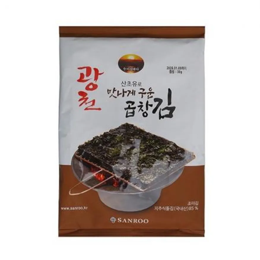 광천 조미 곱창김 산초유로 구운 맛있는 김 38g X 10봉 업소용 이미지