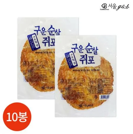 서울지앤비 구운 순살쥐포 36g x 10봉 업소용