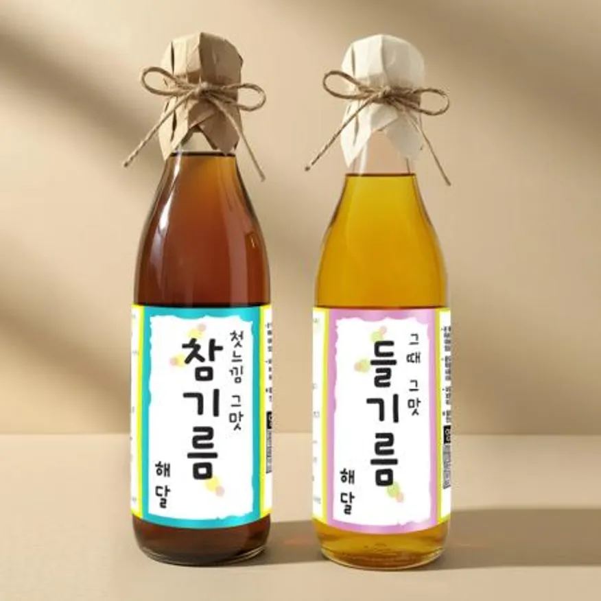 참기름350ml+들기름350ml 벌크 업소용 이미지