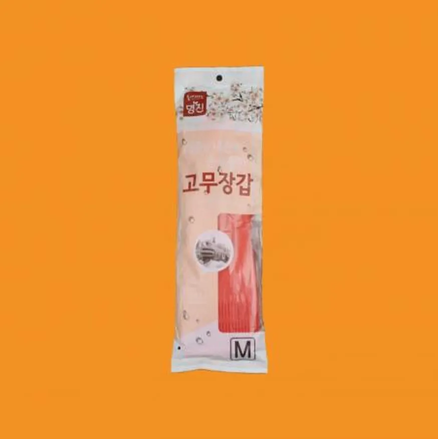 명진 고무장갑 중 M 적색 업소용 이미지
