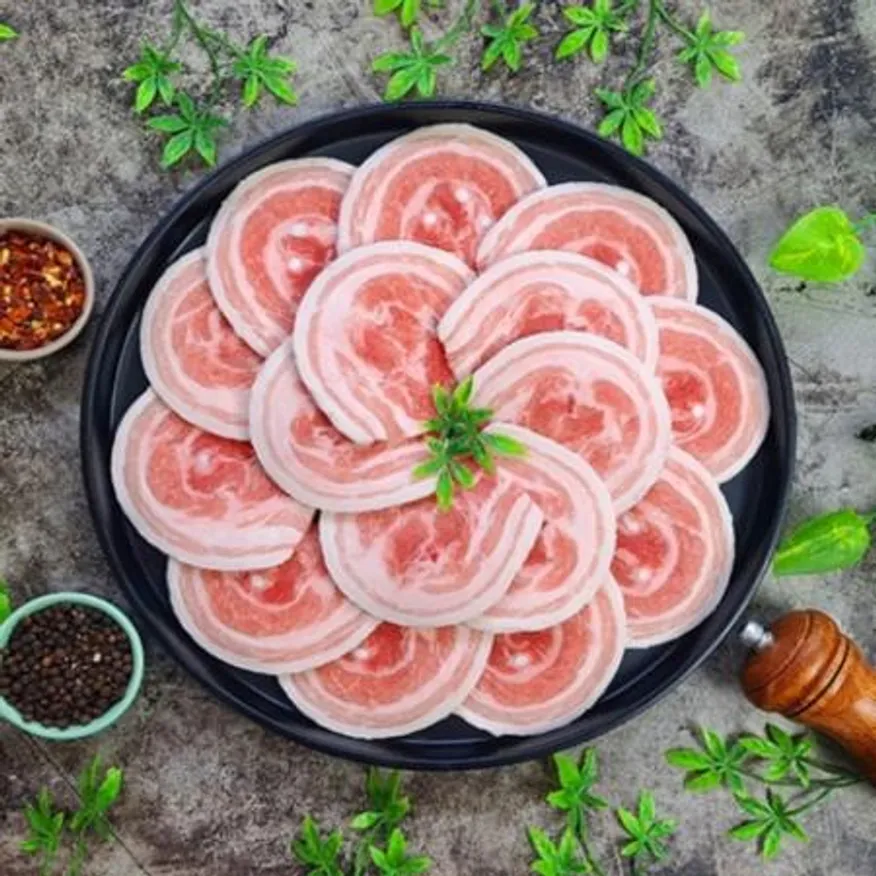 덴마크 눈꽃삼겹살 대패 1.5cm슬라이스(구이) 2kg 업소용 이미지