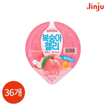 진주 천하장사 복숭아 젤리 컵 100g X36개