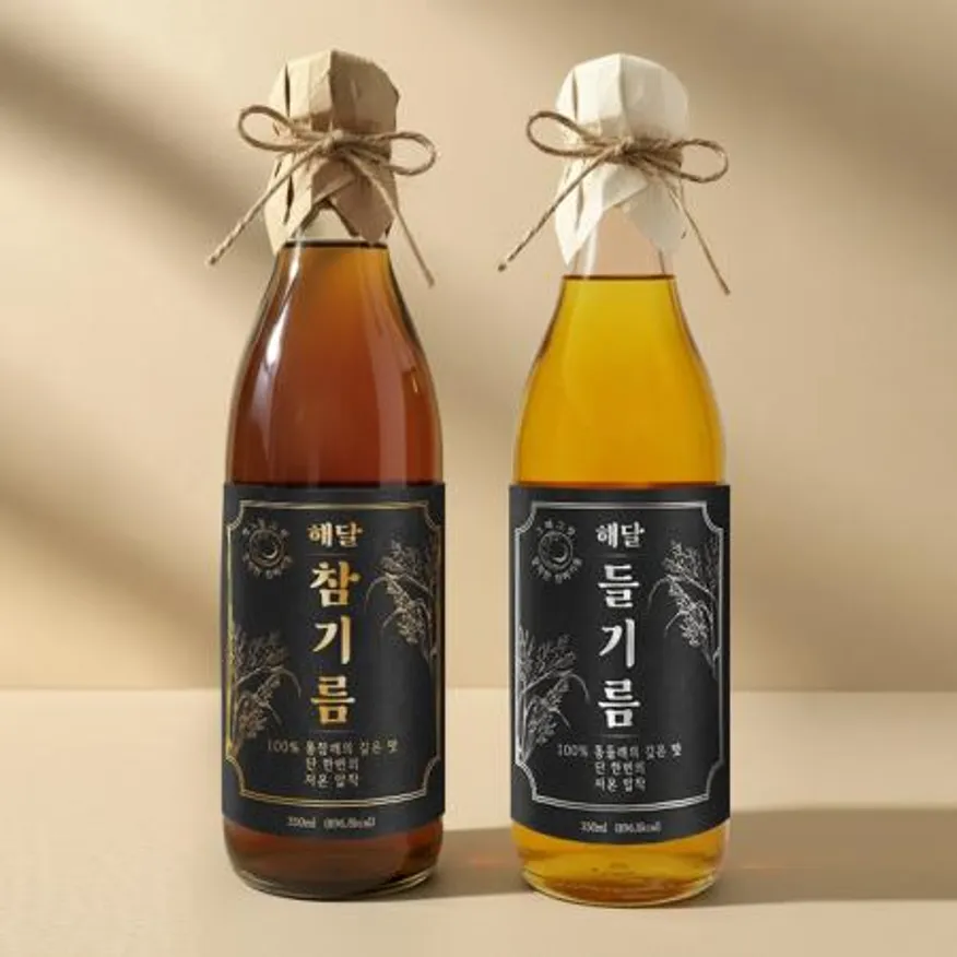 저온압착 참기름+들기름 350ml벌크 업소용 이미지