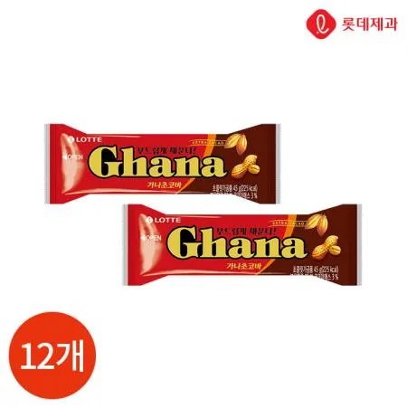 롯데 가나 초코바 땅콩 45g X12개