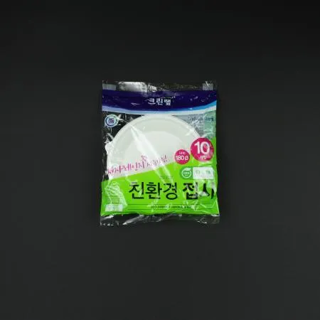 크린랩 친환경접시 180Ø 10개입 업소용 이미지