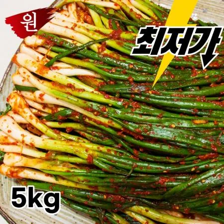 원김치 쪽파김치 5kg 알싸한 풍미 아삭한 식감 대용량 업소용 아이스박스