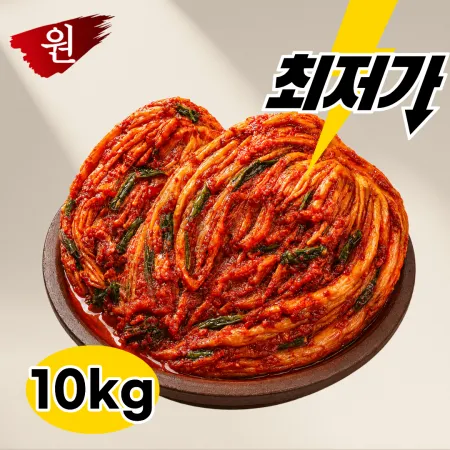 원김치 배추,포기김치 10kg 대용량 가성비 아삭한 식감 깊은 감칠맛 업소용 아이스박스