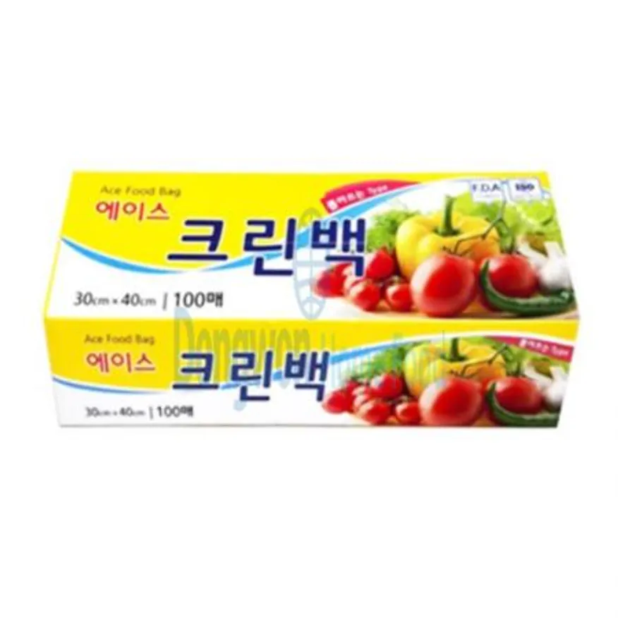 (16:30마감(D) 크린백(에이스/30*40cm/실속형/100매/식품용)EA 이미지