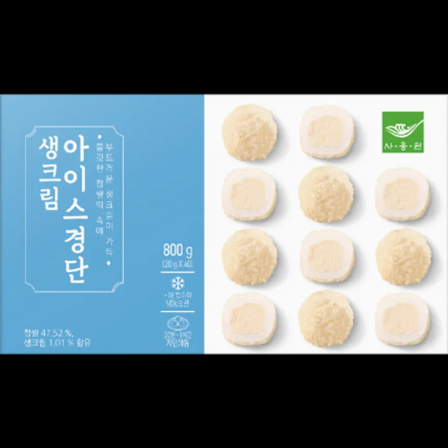 (16:30마감)아이스경단떡(생크림)(800G(20G*40EA)/PAC/사옹원) 이미지