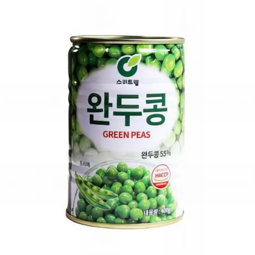 (16:30마감(D) 완두콩캔(스위트웰/완두콩55%/400G/원터치)EA 이미지