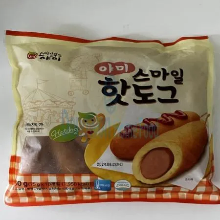 (16:30마감(D) 스마일핫도그(야미푸드/75g*10입/750g)EA 이미지