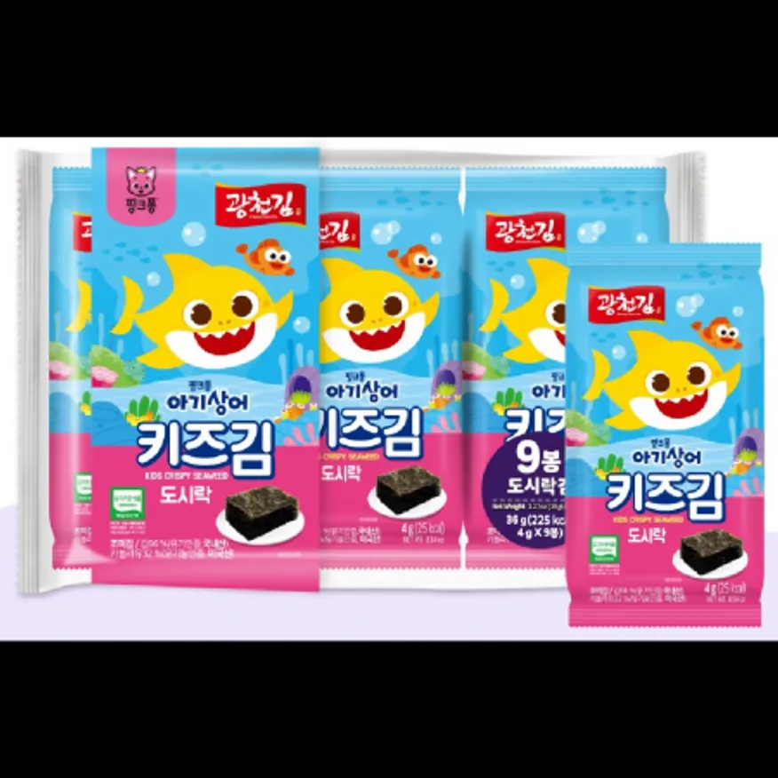 (16:30마감)유기농핑크퐁유기농키즈도시락김(광천김/36G(4G*9봉)/P/김:국산) 이미지