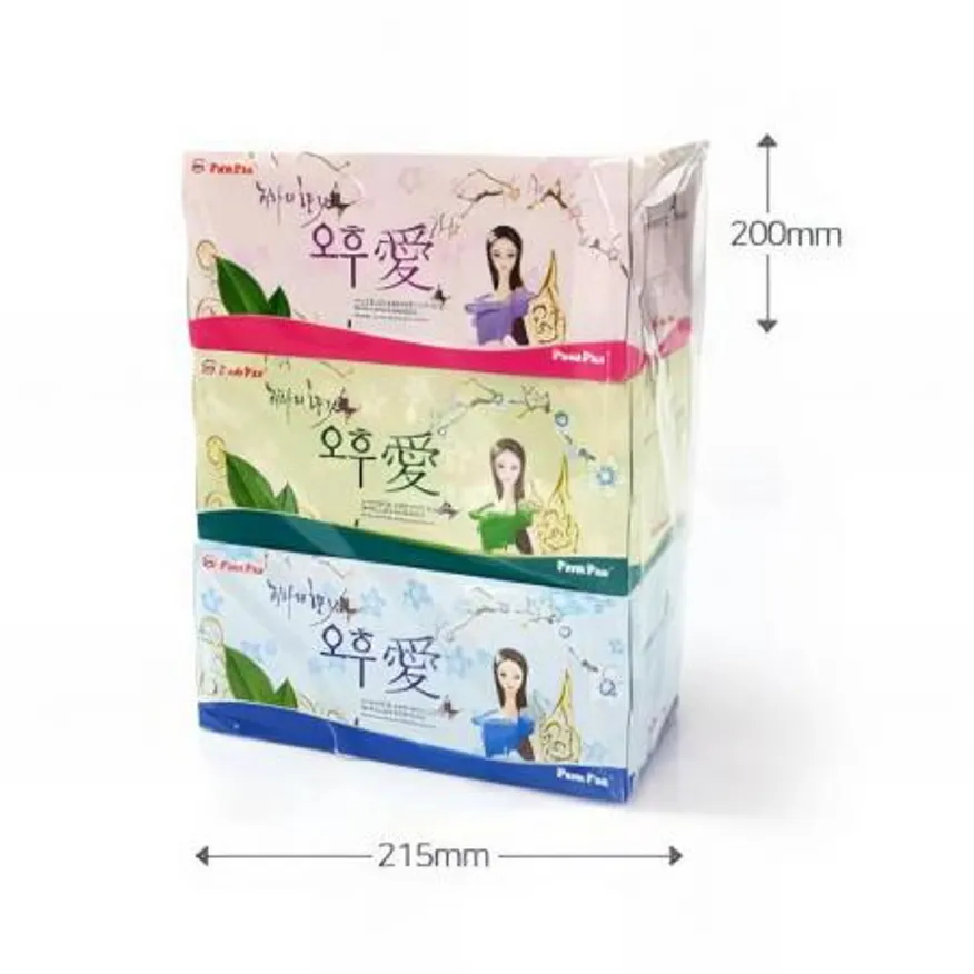 (16:30마감(D) 각티슈(팜파스/오후에/2겹/200*200mm/250매*3각/미용티슈)EA 이미지