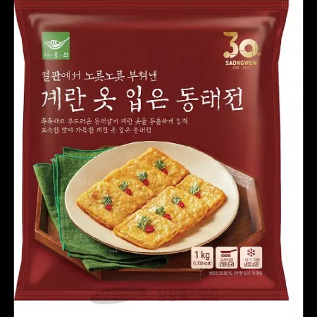 (16:30마감)계란옷입은동태전(사옹원/1KG(36.5G*약28EA)/PA/동태:러시아산)