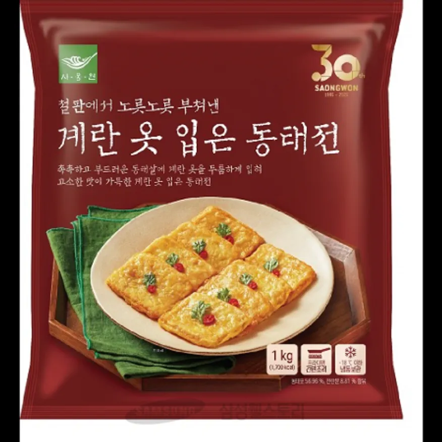 (16:30마감)계란옷입은동태전(사옹원/1KG(36.5G*약28EA)/PA/동태:러시아산) 이미지