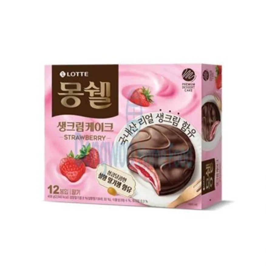 (16:30마감(D) 몽쉘딸기생크림케이크(롯데/408G/W)EA 이미지