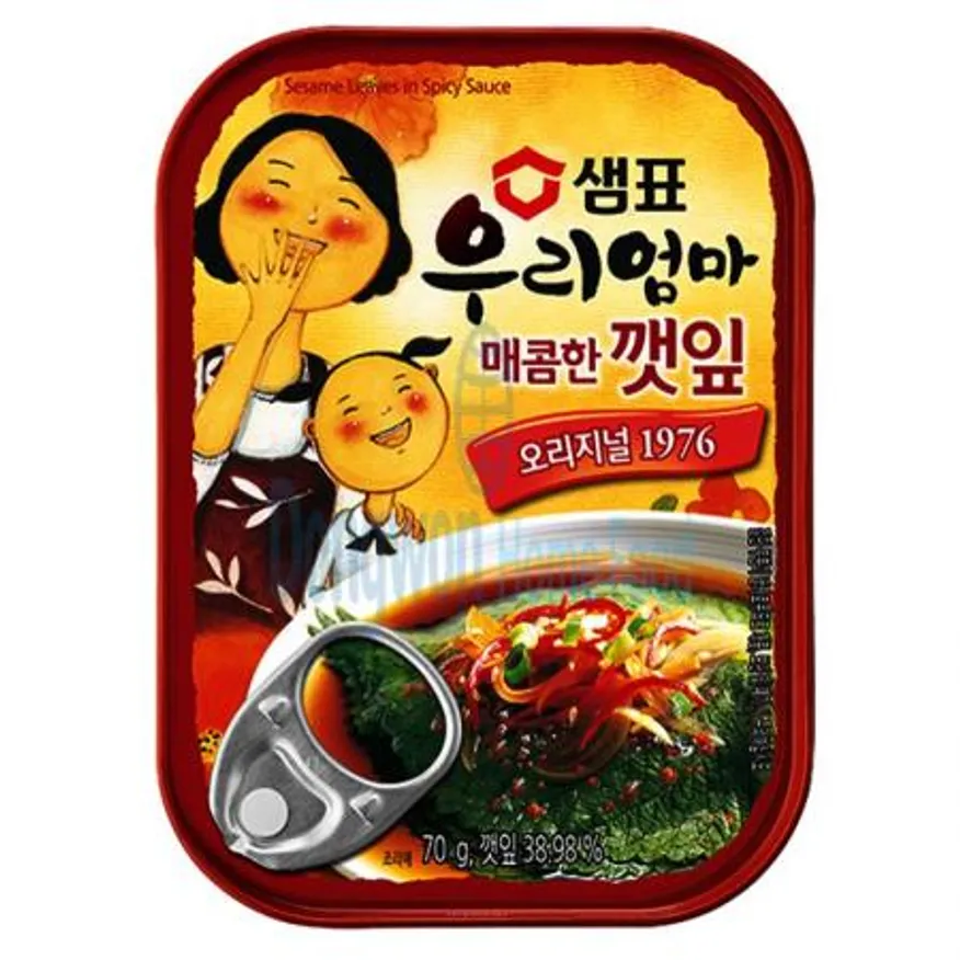 (16:30마감(D) 우리엄마깻잎매콤한맛(국내제조/샘표/70g)EA 이미지