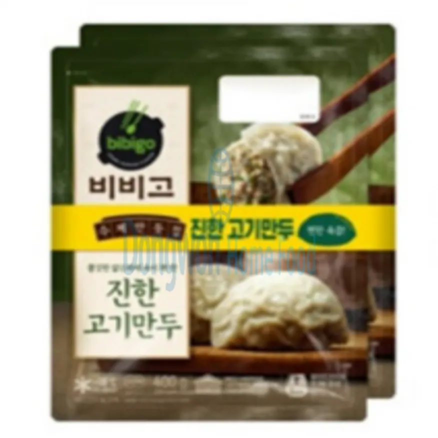 (16:30마감(D) 비비고수제진한고기만두(CJ/400G(10입)*2PK/800G)EA 이미지