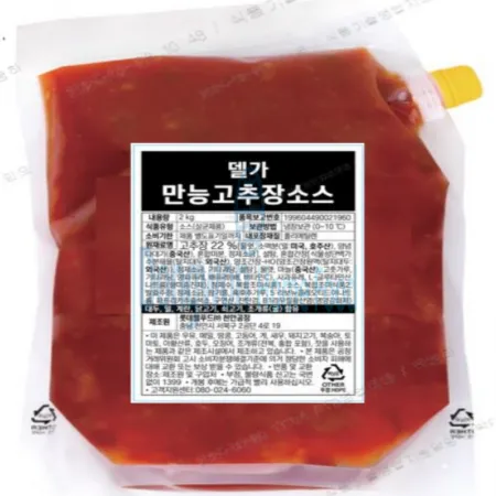 (16:30마감(D) 델가만능고추장소스(롯데웰푸드/냉장/2kg/캡파우치)EA 이미지