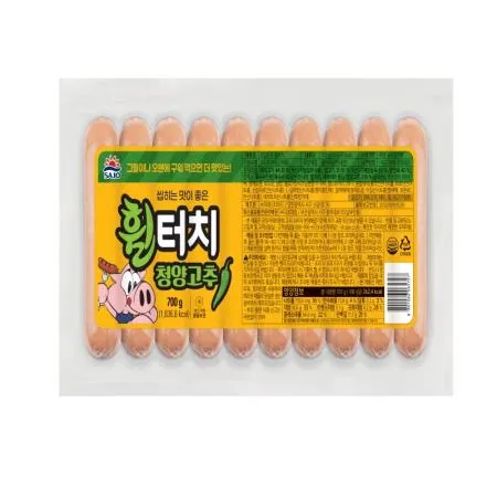 (16:30마감(D) 휠터치청양고추소시지(사조/냉동/돈육:국산,계육:국산/700g)EA 이미지