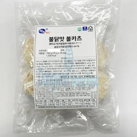(16:30마감(D) 불닭맛볼카츠(하늘푸드/75g*10입/750g)EA 이미지