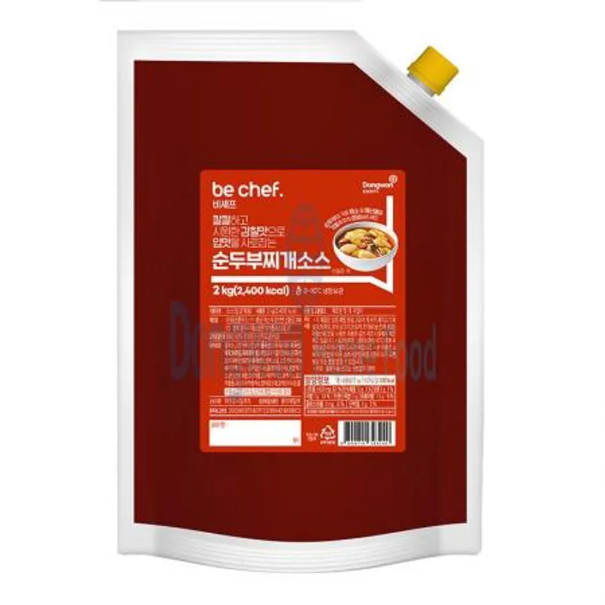 (16:30마감(D) be chef. 순두부찌개소스(2KG/동원홈푸드)EA 이미지