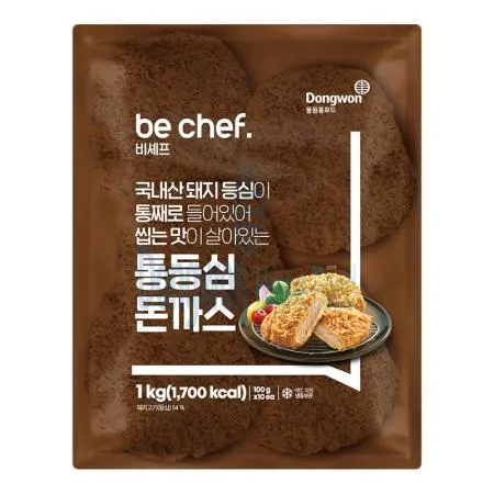 (16:30마감(D) be chef. 통등심돈까스(등심:국산/100g*10입/동원홈푸드)EA 이미지