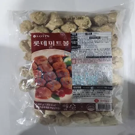(16:30마감(D) 미트볼(롯데푸드/돼지고기:국내산,쇠고기:호주산/1kg)EA 이미지