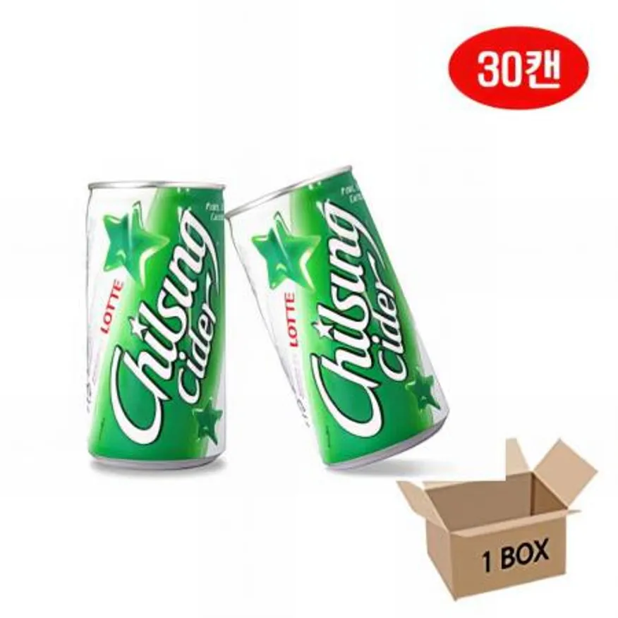 (16:30마감(D) 칠성사이다(롯데칠성/캔/일반용/190ML*30입)BOX 이미지