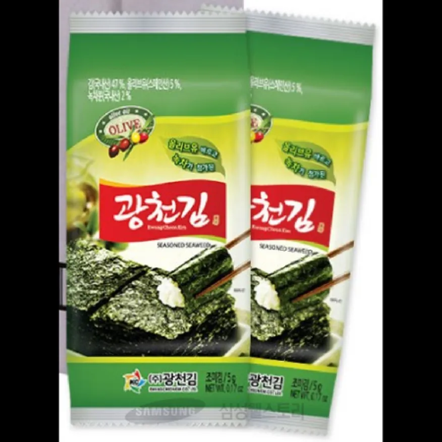 (16:30마감)올리브녹차김(1봉당10매/45G(5G*9봉)/PAC/광천김/국내산/식탁김) 이미지