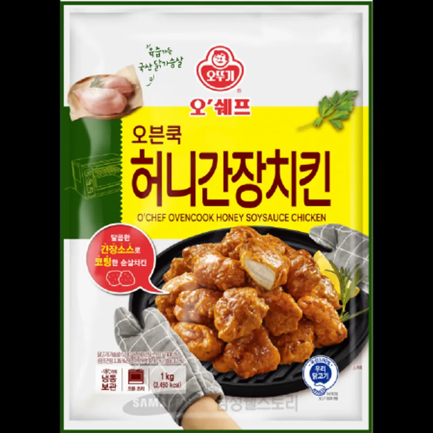 (16:30마감)냉동오쉐프오븐쿡허니간장치킨,계육:국산,오뚜기,1KG/PAC,10PAC/BOX 이미지
