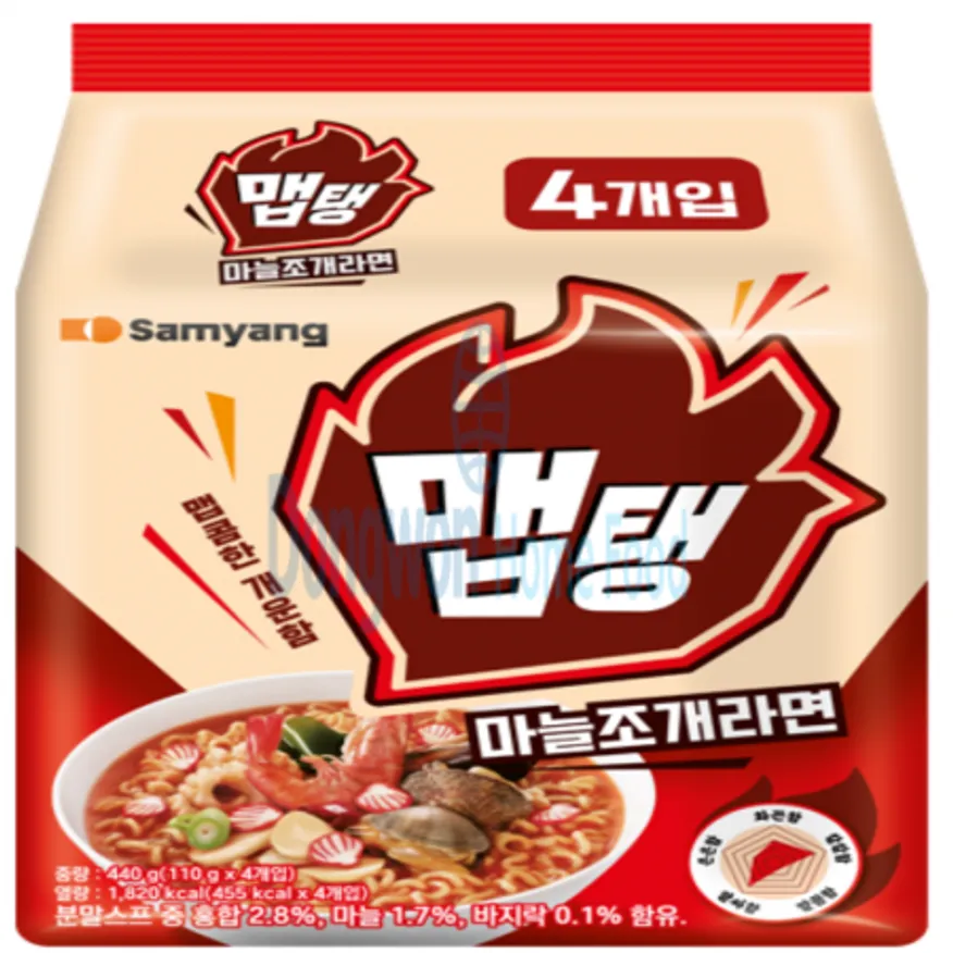(16:30마감(D) 맵탱마늘조개라면(삼양/110g*32입/멑티)BOX 이미지