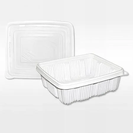 (16:30마감(D) 사각찜용기SET(중/270*220*75mm/PP/흰색/50입)EA 이미지