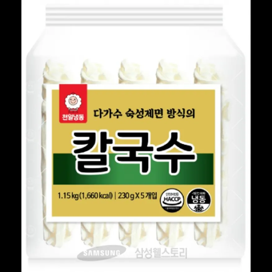 (16:30마감)칼국수(냉동면)(왜/천일/1.15KG(230G*5EA)/PAC/밀:외국산) 이미지