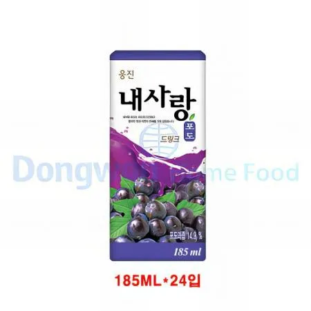 (16:30마감(D) 내사랑포도드링크(웅진/팩/185ML*24입)BOX 이미지